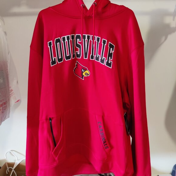 NWT Collosseum Men University of Louisville Pullover Hoodie Red Sz 2XL $60 8C97 - Picture 1 of 3